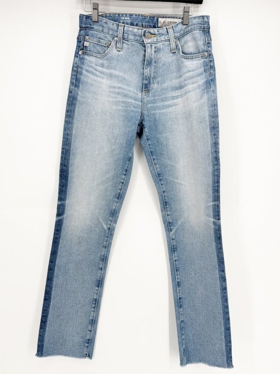Ag Adriano Goldschmied Denim - AG Adriano Goldschmied The Mari High Rise Straight Jean Raw Hem 2-Tone 28R
